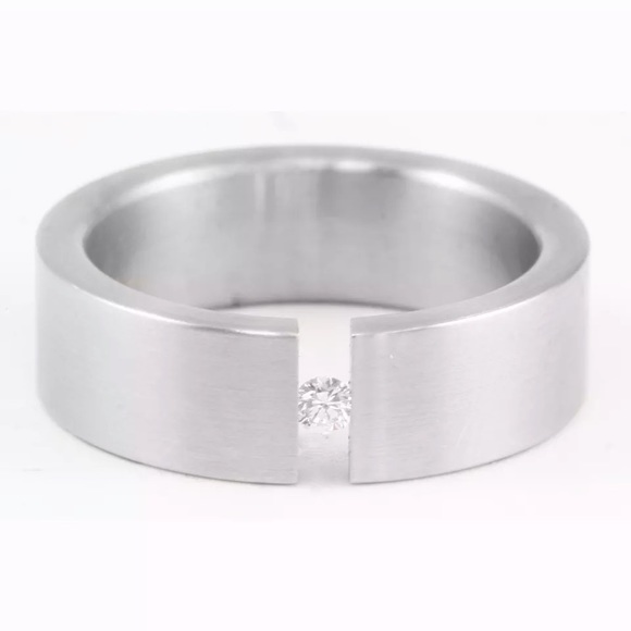 XEN Modern Tensioned Diamond Ring SS - Picture 1 of 4